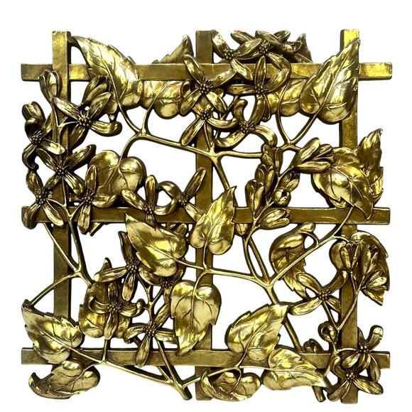 Syroco Carved Wooden Floral Gold Hollywood Regency MCM Retro Style Wall Art-3 - Picture 3 of 11